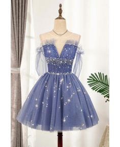 Get 10% off now! Buy fantasy bling sequins short ballgown tulle hoco dress with laceup at cheap price online. Free stable shipping and pro custom service since 2009. Blue Homecoming Dresses Short, Prom Dresses Short Blue, Glamouröse Outfits, Mini Prom Dresses, 파티 드레스, Blue Homecoming Dresses, Short A, Blue Tulle, Short Homecoming Dress