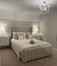 Victoria Wingback Bed Frame Cream Plush Beige Room Ideas, Nude Bedroom Ideas, Cream Bed, Cream And White Bedroom, Grey Bedroom Decor, Bed Frame Design, Bedroom Idea