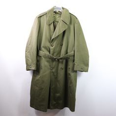 Vintage 50's Korean War Era Us Military Wool Lined Trench Coat Trench Coat Comes From A Smoke-Free Household There Are Some Blemishes On The Jacket Due To Age And Storage. Mens Medium The Measurements Are: 22.5 Inches From Underarm To Underarm 47 Inches From Top To Bottom Cotton With Removable Wool Lining Military Green Check Out My Other Items For Sale In My Store! R13 Vintage Fall Outerwear, 1950s Style Long Sleeve Vintage Outerwear, 1950s Vintage Long Sleeve Outerwear, 1950s Vintage Style Long Sleeve Outerwear, 1950s Long Sleeve Vintage Outerwear, Vintage Solid Single Breasted Outerwear, Vintage Solid Color Single Breasted Outerwear, Vintage Pea Coat With Pockets For Workwear, Vintage Style Pea Coat With Pockets For Work