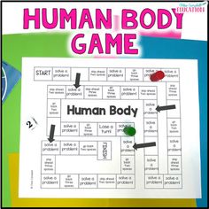 the human body game is displayed on a table