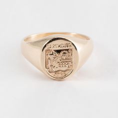 Hi. This is a nice Darmouth College Signet Ring in 14k Yellow Gold. It is marked 14k on the inside of the ring. It has the words "Darthmouth" and "1769". The ring finger size is 5.75. Sorry, we do not resize rings. The weight is 6 grams. Thanks for looking. Classic Round Diamond Ring With Certificate, Fine Jewelry With Certificate Of Authenticity, Oval Shape, Classic Wedding Rings With Certificate Of Authenticity, Oval Jewelry With Certificate For Anniversary, Heirloom Anniversary Rings With Certificate Of Authenticity, Vintage Tarnish-resistant Round Rings, Antique Oval Rings With Hallmarks, White Gold Rings With Certificate Of Authenticity For Gift, Fine Jewelry Rings With Certificate Of Authenticity As Gift