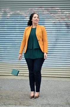 Trendy Work Outfit, Mode Tips, Plus Size Work, Plus Size Suits, Yellow Blazer, Neue Outfits, Mode Casual