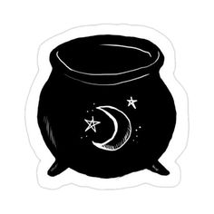 a black caulder with the moon and stars on it