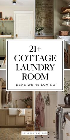 the words, 21 cottage laundry room ideas we're loving