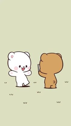 two cartoon bears standing next to each other