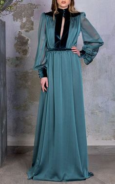 Luisa Beccaria Pre Fall 2016 Look 32 on Moda Operandi Chifon Dress, Pre Fall 2016, Lady Like, Luisa Beccaria, فستان سهرة, Abayas Fashion, Abaya Fashion, Fall 2016, Pre Fall