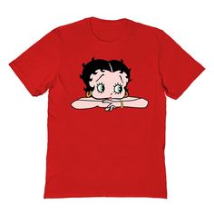 You'll look really cute in this Betty Boop pouty graphic tee. You'll look really cute in this Betty Boop pouty graphic tee.  Crewneck Short sleevesFABRIC & CARE Cotton Machine wash Imported Size: XL. Color: Red. Gender: male. Age Group: adult. Funny Red Tops With Cartoon Print, Funny Red Graphic Print T-shirt, Funny Red Tops With Character Print, Funny Red Top With Character Print, Trendy Red T-shirt With Character Print, Red Graphic Tee With Cartoon Print, Betty Boop Shirt, Betty Boop T Shirt, Print Sneakers