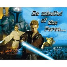 a star wars poster with two men holding lightsabes