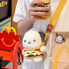 Pochaccos Hamburger Plush Bag - Kawaii Stop - Kawaii Shop Soft School, Sanrio Pochacco, Kpop Shop, Kawaii Sanrio, Plush Bags, Kawaii Plush, Big Mac, Sanrio Characters, Cute Bags