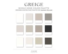 the color scheme for greige is shown in shades of gray, white and black