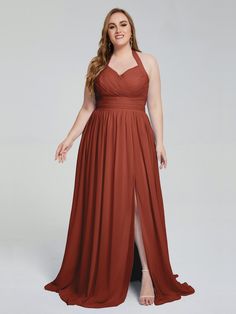 Rust Chocolate Bridesmaid Dresses, Brown Long Dress, Flowy Bridesmaid Dresses, Brown Bridesmaid Dresses, Ruffles Bridesmaid Dresses, Plus Size Bridesmaid Dresses, Rust Bridesmaid Dress, Long Dress Plus Size, Bridesmaid Dresses Boho