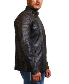 Vintage Skull Black Leather Jacket Add bold flair to your outfit with the AlexGear Skull biker jacket. Featuring a distressed look, this motorcycle jacket exudes edgy elegance and rugged sophistication. Style it with jeans for a casual yet polished look, making it perfect to be worn at clubs, late-night biking adventures, attending concerts, date nights, friends’ hangouts, and much more. Crafted with the utmost attention to detail and featuring exceptional craftsmanship, this jacket is construct Rugged Leather Jacket For Biker Events In Winter, Rugged Leather Jacket For Winter Biker Events, Distressed Brown Outerwear For Biker Events In Fall, Distressed Brown Winter Outerwear For Biker Events, Distressed Brown Biker Leather Jacket For Fall, Brown Punk Leather Jacket For Biker Events, Distressed Brown Leather Jacket For Biker Events In Fall, Brown Long Sleeve Punk Biker Jacket, Gothic Fitted Biker Jacket For Biker Events