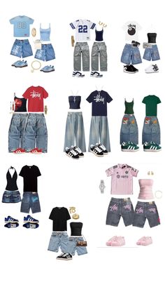 Matching Streetwear Outfits, 1998 Outfits, 90s Fashion Women 1990s Outfit, Old School Outfits 90s Women, 90s Inspo Outfits, American High Street Style, 2003 Outfits, 2000s Fashion Outfits Casual