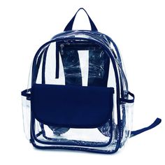 "Clear PVC preschool Backpack ❤High-Quality Material: Transparent PVC, thicker than most other regular transparent backpacks. ❤Perfect Size: 11.4\"L x 4.3\"W x 14.2\"H can fit all your essentials, such bottle, books, phone, key, etc. ❤Convenient Design: Two sides pockets. Bottle water can be held. Zipper hanging pocket inside. Comfortable padded adjustable shoulder straps and fabric haul loop. ❤Occasions: This clear backpack is also the perfect plastic backpack for travel, commuting to work, and Clear Backpack With Clear Strap For Students, Clear Backpack With Clear Strap For Travel, Clear Backpack With Clear Strap For Daily Use, Cheap Clear Rectangular Backpack, Clear Nylon Backpack With Clear Strap, Preschool Backpack, Clear Backpack, Transparent Bag, Rainbow Gift