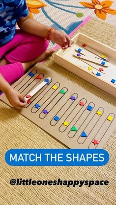 Montessori Prek Activities, Shapes Matching Activities, Montessori Activities 4yrs Old, Cognitive Activity For Toddlers, Cognitive Games For Kids, Cognitive Activities For Kindergarten, Shape Matching Activity, Learning Through Play Activities, Cognitive Skills Activities For Kids