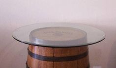 Add a 36 GlassTop to your Whiskey Barrel - Aunt Molly's Barrel Products Bourbon Barrel Table, Used Whiskey Barrels, Barrels Diy, Pub Ideas, Wine Barrel Table, Custom Table Top, Barrel Table, Barrel Furniture, Glass Packaging