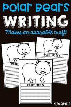 polar bears writing worksheet for kids to help them learn how to write and draw