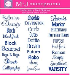 some type of font that can be used to spell out the word monograms