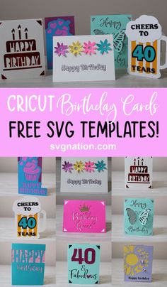 birthday cards with free svg templates for cricut, birthday cards and more