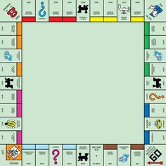 a monopoly board game with the numbers and symbols in each section, including one letter