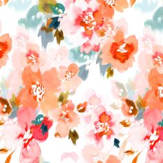 an abstract floral background with pink and orange flowers