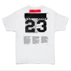 Brand New *Limited Quantities Available* Designed By Virgil Abloh - Off-White Founder Mca Exclusive “Figures Of Speech” This Listing Is For The “Team Shirt” Only Sporty White T-shirt With Back Print, White Streetwear Top With Back Print, White Top With Back Print For Streetwear, White Relaxed Fit T-shirt With Back Print, White Logo Print T-shirt For Streetwear, White Graphic Print Top For Streetwear, White Print Logo Tops For Streetwear, White Print Logo Streetwear Tops, White Print T-shirt With Back Print For Streetwear