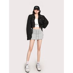 Age: 18-24 years oldSize: S MPattern: Solid colorStyle: StreetCollar: Other/otherPlacket: ZipperColor classification: black apricotCombination form: single pieceSKU: X23N6636Year Season: Spring 2023Sleeve length: Long sleevesThickness: RegularLength: ShortClothing fit: High waistMaterial composition: Other materials Trendy Cropped Jacket With Pockets, Trendy Cropped Jacket With Pockets And Long Sleeves, Fall Streetwear Cropped Jacket With Pockets, Trendy Long Sleeve Utility Jacket With Cargo Pockets, Urban Cropped Jacket With Pockets For Streetwear, Urban Cropped Jacket With Pockets, Urban Long Sleeve Cropped Jacket With Pockets, Urban Cropped Jacket With Pockets And Long Sleeves, Urban Cropped Long Sleeve Jacket With Pockets