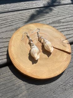 Shell Wire Wrapped Earrings - Etsy