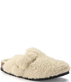 From Birkenstock&#x2C; the Women's Boston Big Buckle Teddy Shearling Clogs feature:Dyed genuine teddy shearling (New Zealand&#x2C; Australia) upperOversized buckle detailingSlip on designnarrow footbed that will fit most medium feetGenuine shearling liningClassic contoured cork footbed supports the arches of the footDeep heel cup for all day comfortEVA outsoleFlat heelBirkenstock footwear is made in European whole sizesImported. Boston Big Buckle, Shearling Clogs, Spring Heels, Human Centered Design, Birkenstock Women, Platform Clogs, Heritage Brands, Sock Shoes, Flat Shoes Women