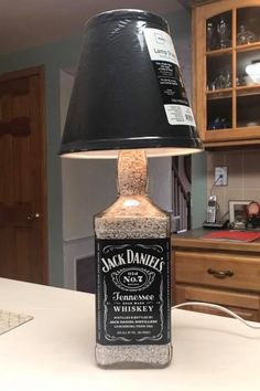 a lamp that is on top of a table