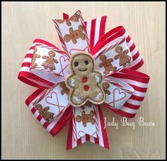 Gingerbread Hair Bow Gingerbread Bow Winter Hair by JadyBugBows Gingerbread Hair Bow, Gingerbread Hair, Winter Hair, Winter Hairstyles, Hair Bow, Gingerbread