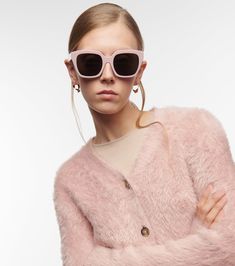 Square Acetate Sunglasses in Pink - Celine Eyewear | Mytheresa Celine Eyewear, Acetate Sunglasses, Square Frames, Cartier, Protective Cases, Sunglasses, Square, Pink, Quick Saves