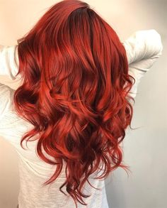 Fall-Inspired Candy-Apple Red - Hair Color - Modern Salon Jahodová Blond, Red Hair Color Chart, Ruby Red Hair, Cheveux Oranges, Dark Red Hair Color, Copper Red Hair, Dark Red Hair