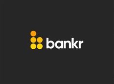 the logo for bankr is shown on a black background with orange circles around it