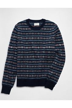 Super soft sweater knit/Crew neck/Ribbed collar, cuffs & hem/Fairisle design Soft Sweater, Fair Isle Sweater, Cozy Cabin, Deck The Halls, Softest Sweater, Sweater Knit, Inspiration Board, Brooks Brothers, Fair Isle