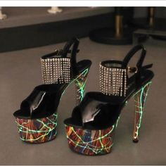 Performance Arts Heels For Exotic Dancers Glamorous Multicolor Platform Heels, Multicolor Platform Heels For Party, Multicolor Synthetic Heels For Party, Dressy Wedges, Closed Toe Sandals, High Fashion Outfits, Summer Flip Flops, Walking Shoes Women, Open Toe Shoes