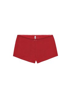 The Teeny Tiny Short Cherry Red Red Short Loungewear Bottoms, Red Short-length Bottoms For Loungewear, Red Short Summer Sleepwear, Red Cotton Loungewear Shorts, Soffe Shorts, Red Cotton Playwear Shorts, Tiny Shorts, Red Pajamas, Mini Short