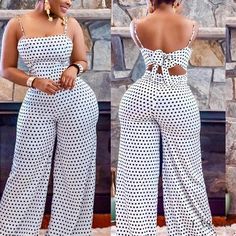 Lasaky - Floral Wrap-Style Top and Leggings White Fashion Casual, Afrikaanse Mode, Floral Print Rompers, White Jumpsuit, Sleeveless Jumpsuits, African Fashion Dresses, Wholesale Clothing, Look Fashion