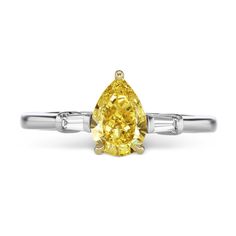 MELE Ring Elegant Yellow Pear-shaped Diamond Ring, Yellow Diamond Pear-shaped Ring, Yellow Pear-shaped Diamond Rings, Yellow Diamond Ring With Baguette Cut, Yellow Diamond Baguette Cut Ring, Yellow Baguette Cut Diamond Ring, Elegant Yellow Baguette Cut Diamond Ring, Classic Yellow Diamond Ring Baguette Cut, Classic Yellow Baguette Cut Diamond Ring