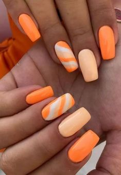 25 Orange Beach Nail Designs: Elegant & Fun Summer Manicures Orange Creamsicle Nails, Creamsicle Nails, Nail Art Orange, Bright Orange Nails, Summer Nails Neon, Pumpkin Spice Nails, Orange Nail Art, Orange Acrylic Nails