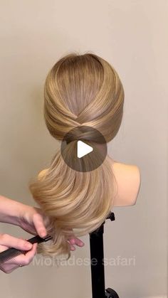 Ponytail Updo Wedding Tutorial, Updo Videos, Wedding Updos For Medium Hair Tutorial Videos, Long Hippie Hair, Bridal Updo Tutorial Videos, Elegant Updo Tutorial Videos, Diy Ponytail, Simple Prom Hair, Ponytail Hairstyles Easy