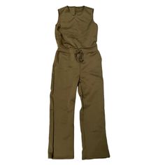 Sleeveless Stretch Crewneck Jumpsuit With Pockets Army Green Women’s Medium New Without Tags No Size Tag - Best Guess Is A Women’s Medium Sleeveless Crewneck Jumpsuit. Army Green Color. Adjustable Tie Waist. Very Stretchy. Two Fully Working Pockets. Comfortable. Army Green, Pant Jumpsuit, Jumpsuit Romper, Pants For Women, Jumpsuit, Crew Neck, Green, Pants, Women Shopping