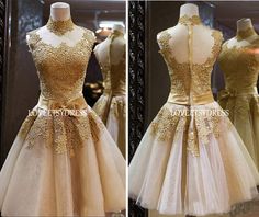 Embroidery Lace Dress Short Paragraph Evening Dress Gold Homecoming Dress, Prom Dress Short Lace, Winter Formal Dresses, Graduation Dresses, Lace Prom Dress, Short Homecoming Dress, Lace Homecoming Dresses, Short Prom Dress