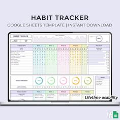 Habit Tracker | Google Sheets | Templates | Excel Templates | Free Google Sheets Template studentplanner #productplannertemplate Excel Templates Free, Google Sheets Templates, Monthly Habits, Budget Spreadsheet Template, Budget Template Free, Monthly Budget Spreadsheet, Tracker Free, Excel Budget, Budget Planner Template