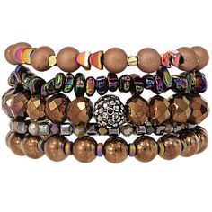 Erimish Collection Festival Bracelet Stack Set Of Five Bracelets - All Separate Pieces One Size Fits Most - Measured For A 7.5" Wrist Size Made With A Mix Of Synthetic & Natural Beads Signature Erimish Brand Charms - Lead & Nickel Free Chocolate In Color Adjustable Brown Bracelets For Party, Trendy Brown Bracelets For Party, Adjustable Brown Wrap Bracelet For Party, Raspberry Champagne, Erimish Bracelets, Festival Bracelets, Turquoise Charm, Gold Bead Bracelets, Chocolate Raspberry