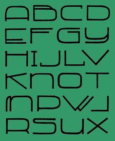 the alphabet is made up of letters and numbers, all in black on a green background