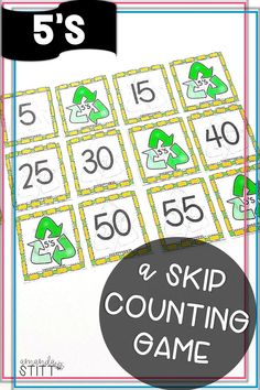 the 5's and 50's task cards are shown with numbers on them