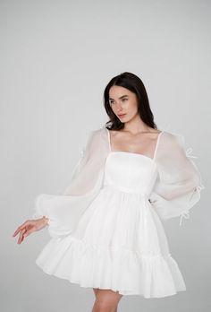 Leila Dress Simple White Dress Classy, White Dress Classy, After Party Wedding Dress, After Party Wedding, Bella Dresses, Bat Mitzvah Dresses, Mitzvah Dresses, Simple White Dress, Second Wedding Dresses