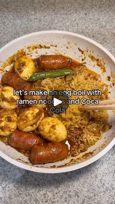 a white bowl filled with food on top of a table