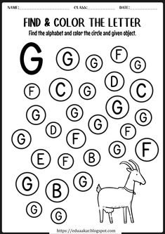 the letter g worksheet for children to learn how to read and write letters